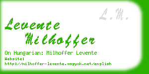 levente milhoffer business card